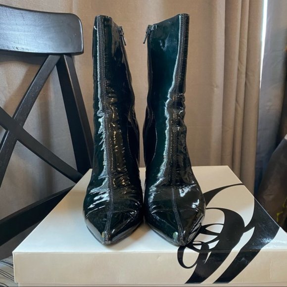 Nine West Ankle Boots in Dark Green Patent Leather - Picture 6 of 10